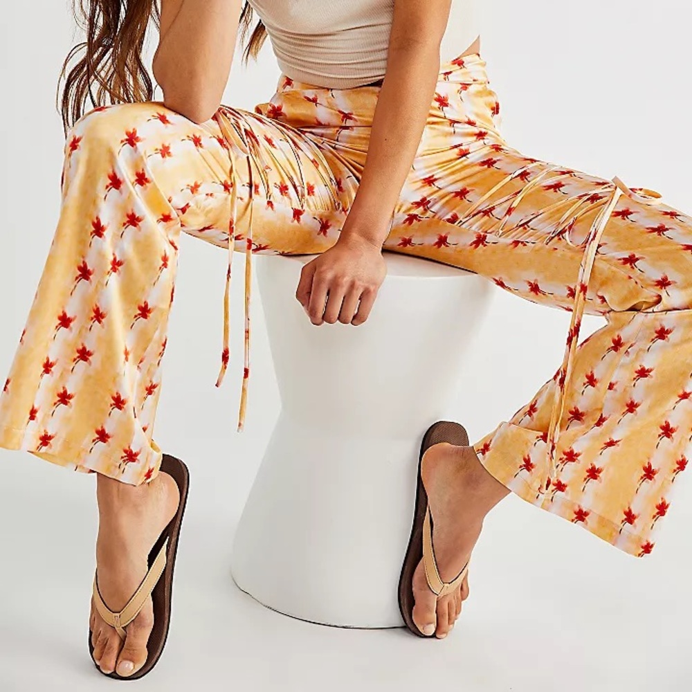 Free People Silk Coral Pants